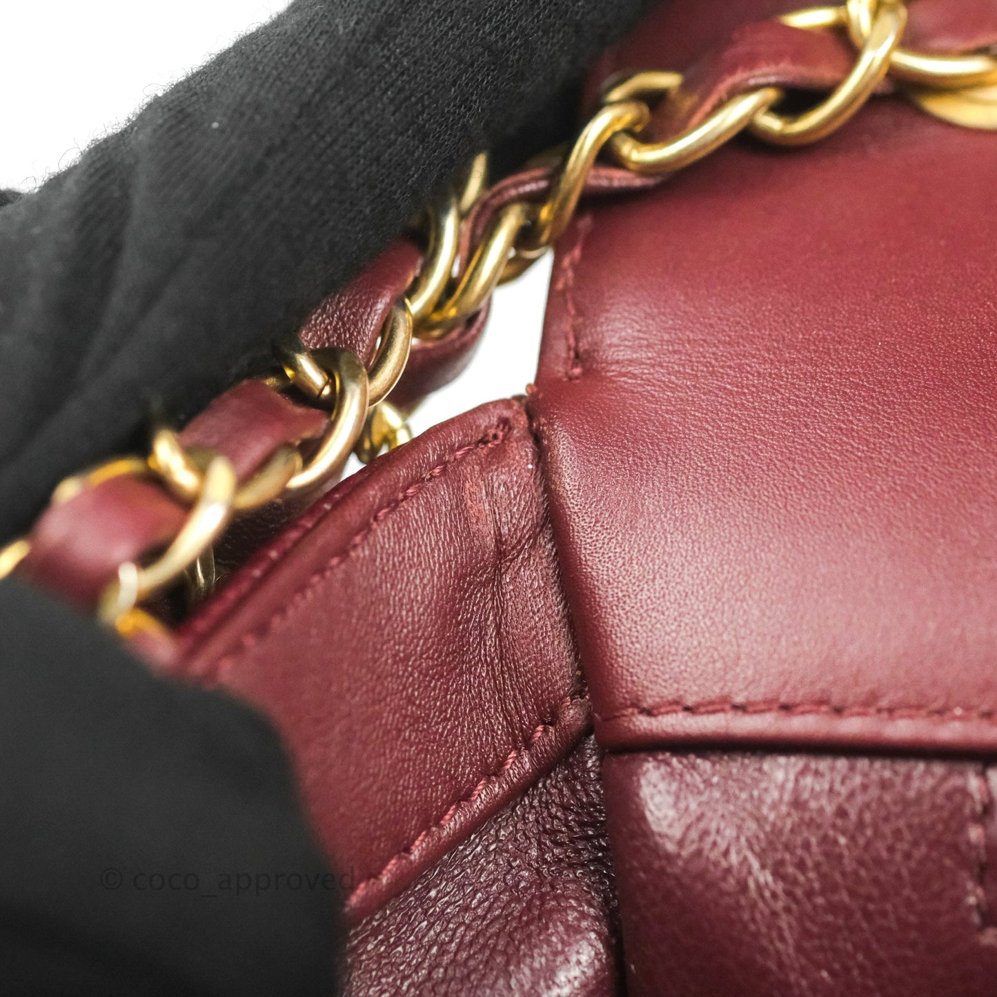 Chanel Quilted Medium CC Filigree Flap Burgundy Black Caviar