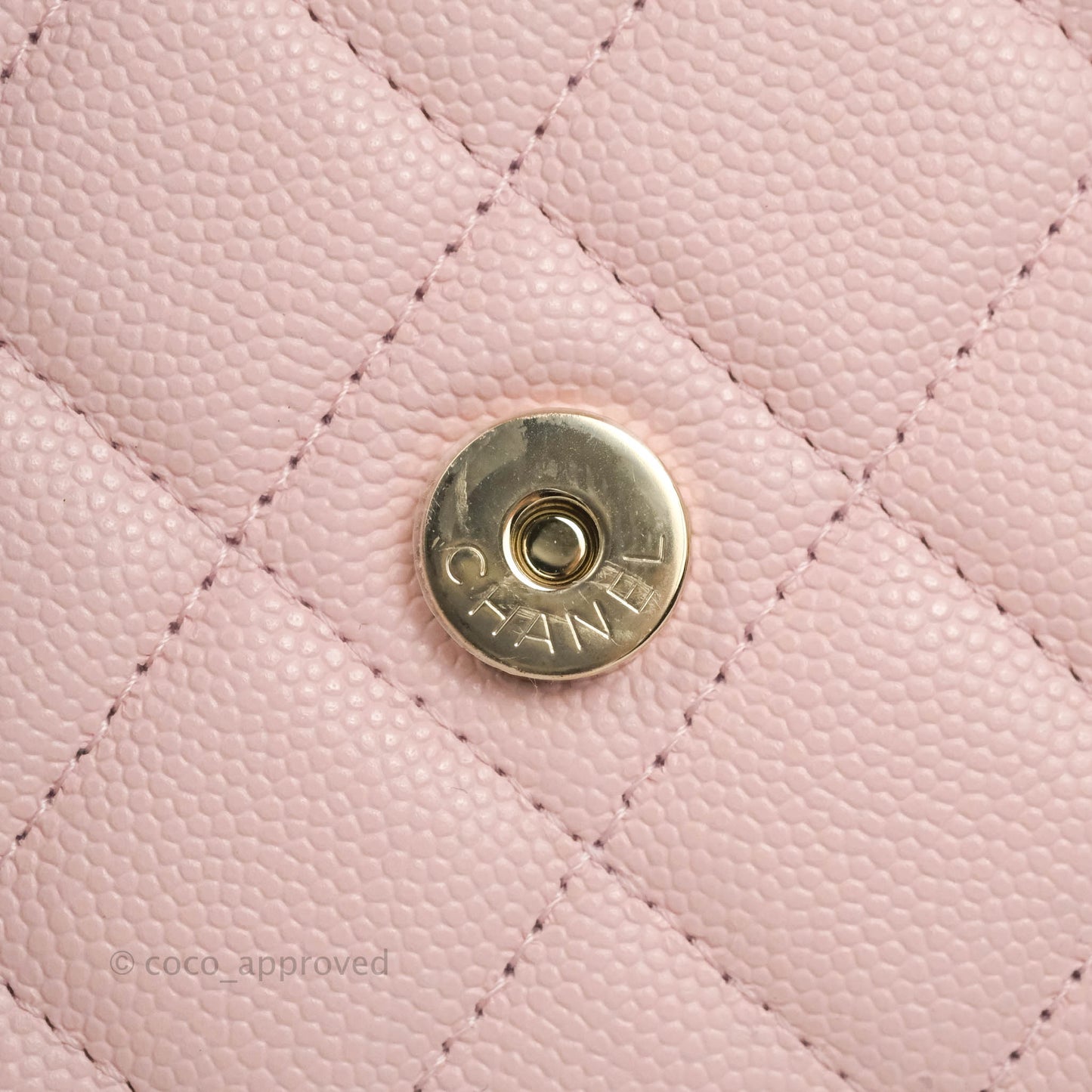 Chanel Quilted Wallet on Chain WOC Crystal Braided CC Light Pink Caviar Gold Hardware