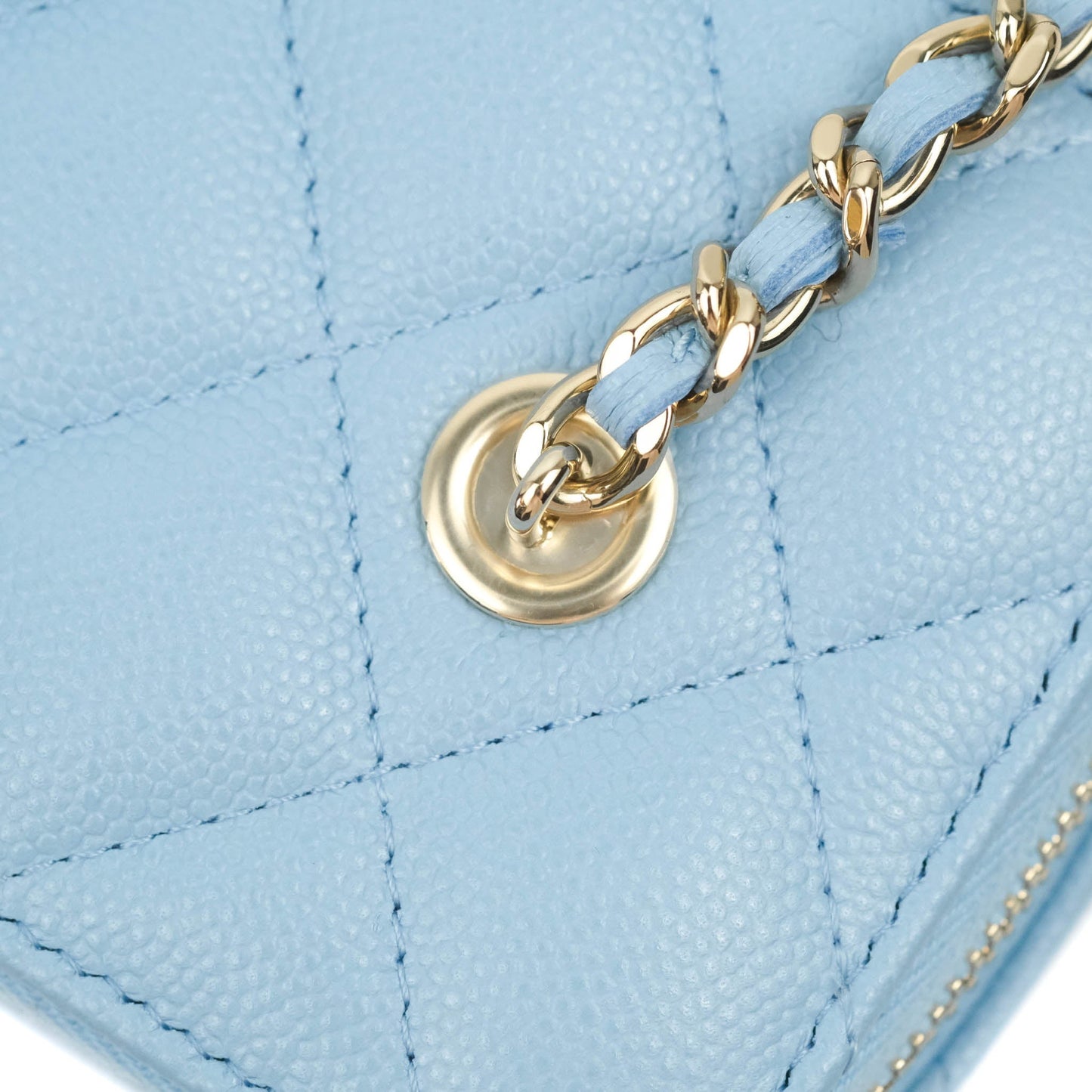 Chanel Vanity with Chain Blue Caviar Gold Hardware 22S