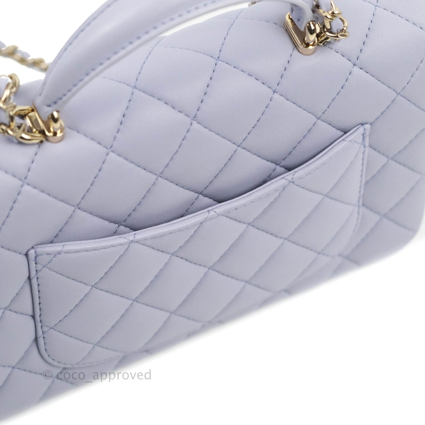 Chanel Top Handle Mini Rectangular Flap Bag Lilac Lambskin Gold Hardware