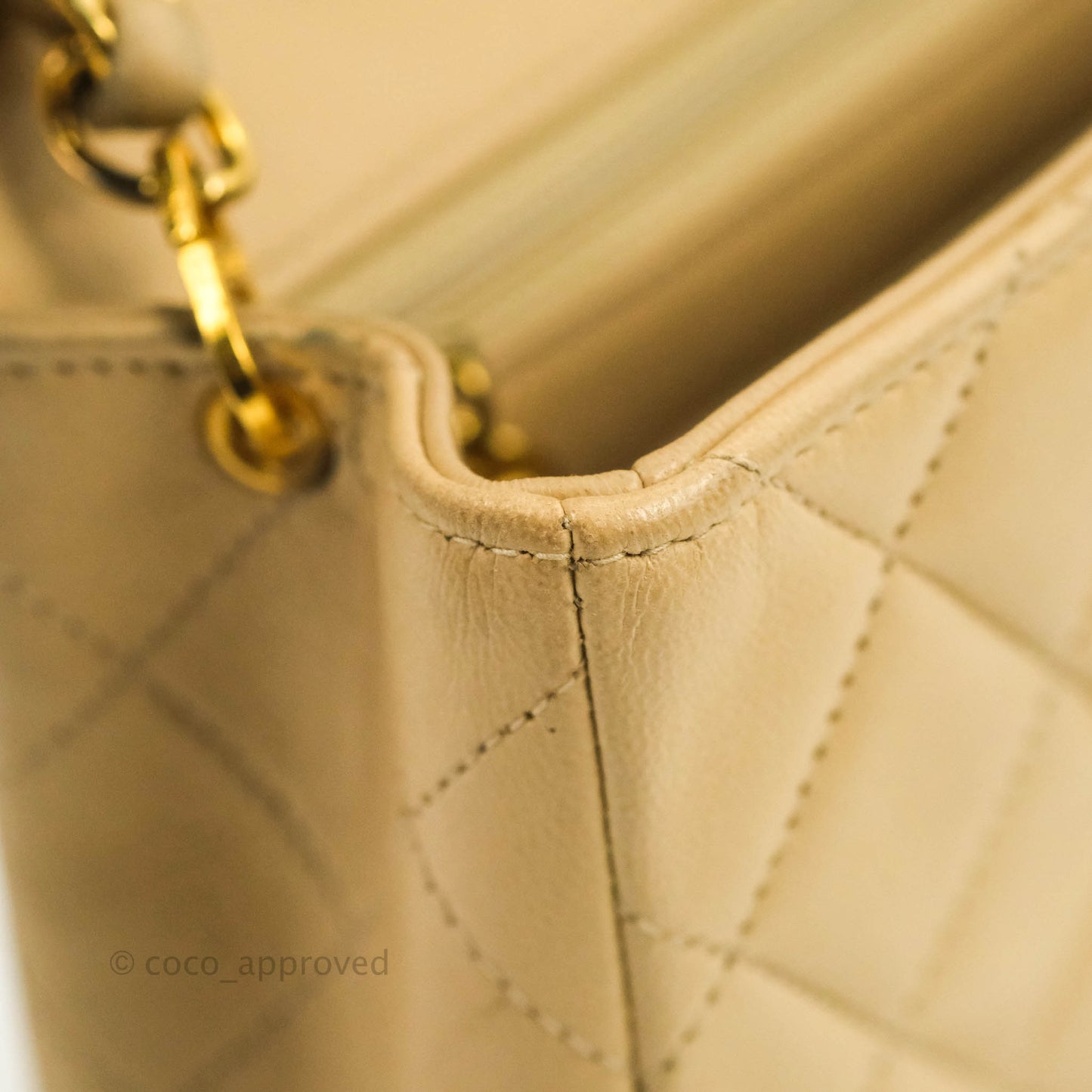 Chanel Vintage Mini Square Beige Lambskin 24K Gold Hardware