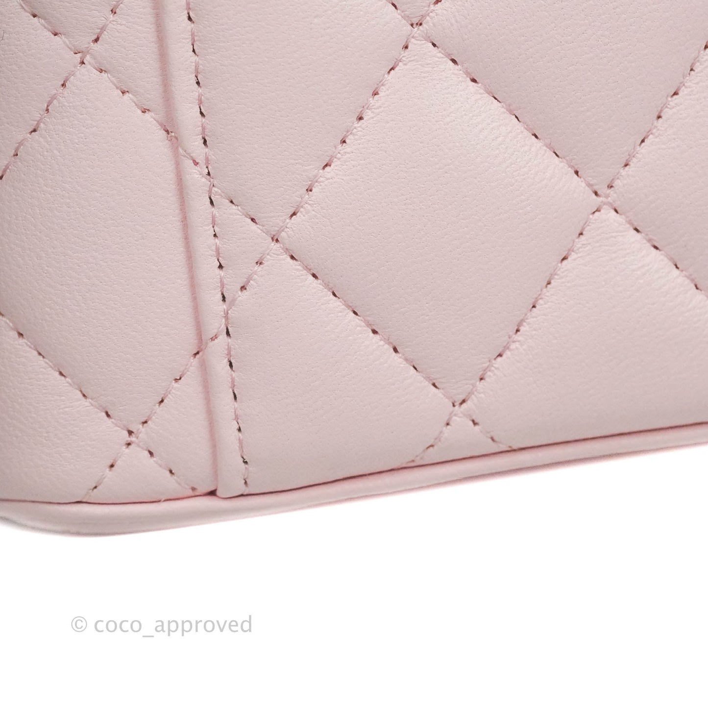 Chanel Top Handle Vanity with Chain Light Pink Lambskin Gold Hardware