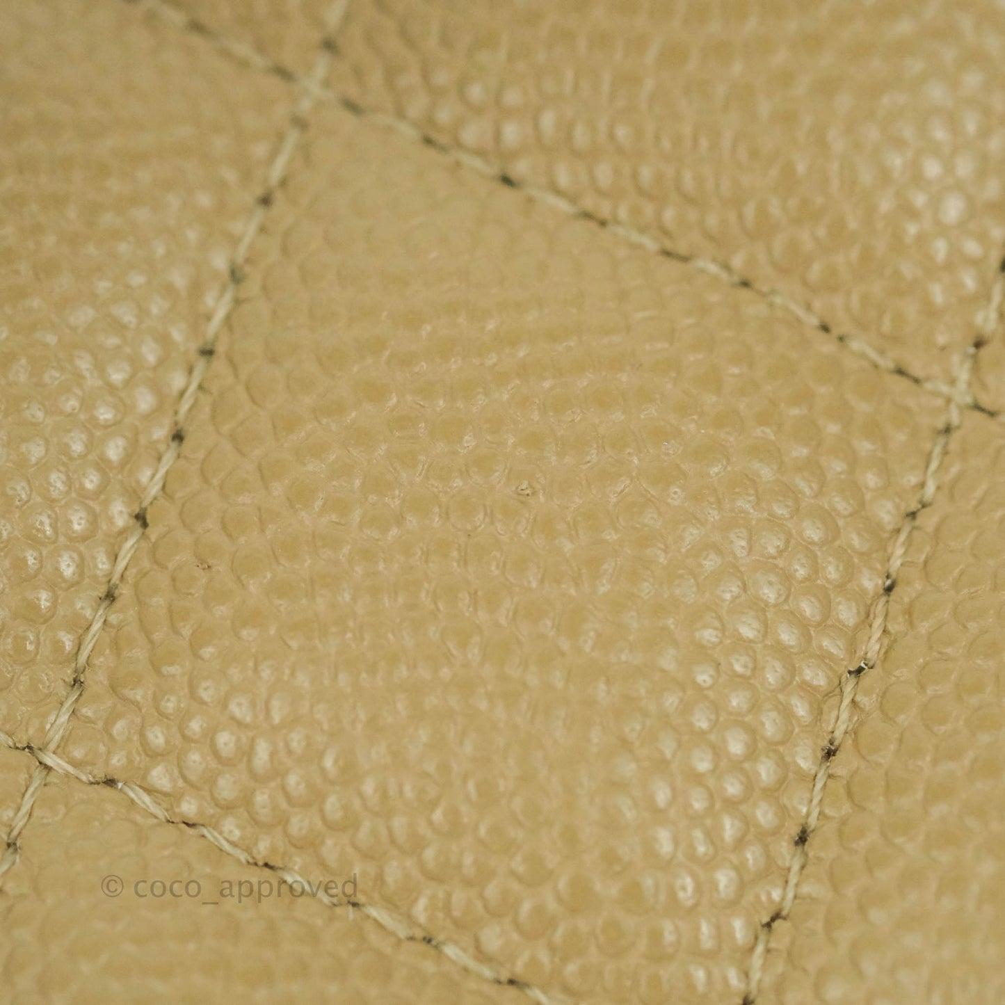 Chanel Small Quilted Top Handle Vanity Case Dark Beige Caviar Gold Hardware