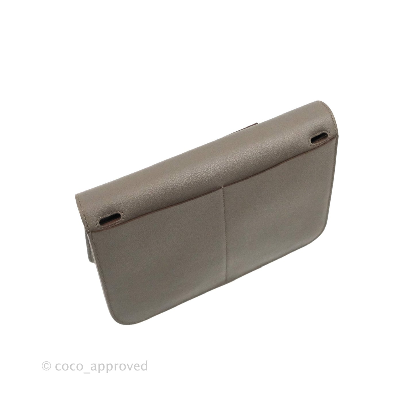 Hermès Halzan 25 Gris Etain Evercolor Palladium Hardware