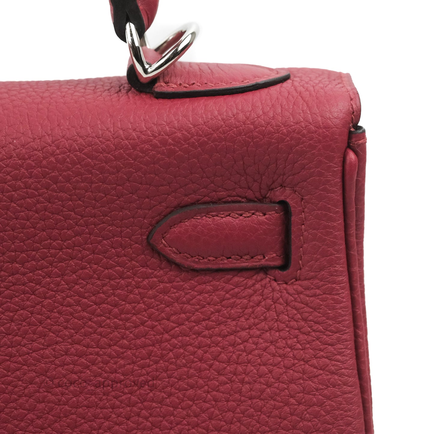 DM/email us to purchase - Hermes Kelly Retourne 25 Togo Rouge Grenat K1 Palladium Hardware