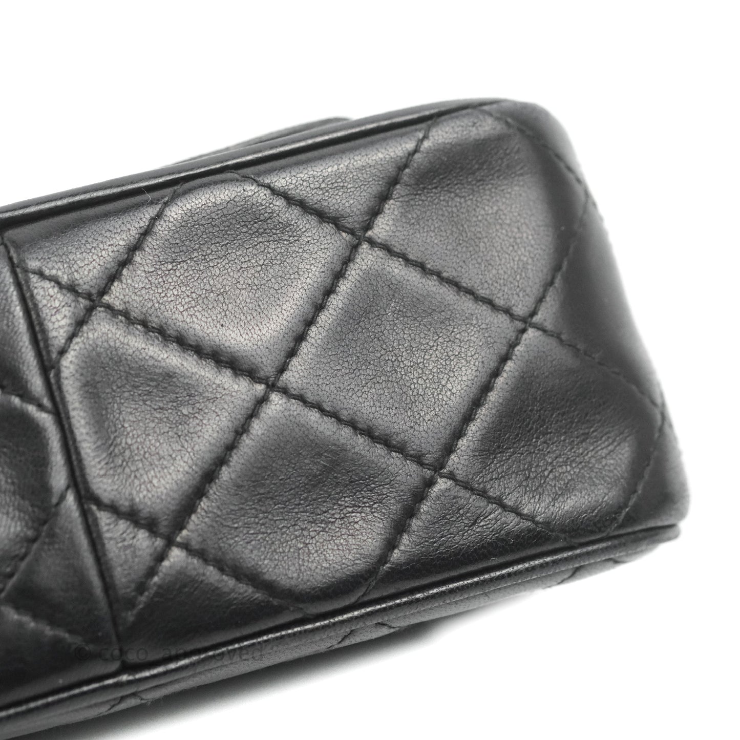 Chanel Vintage Small Camera Bag Black Lambskin Gold Hardware