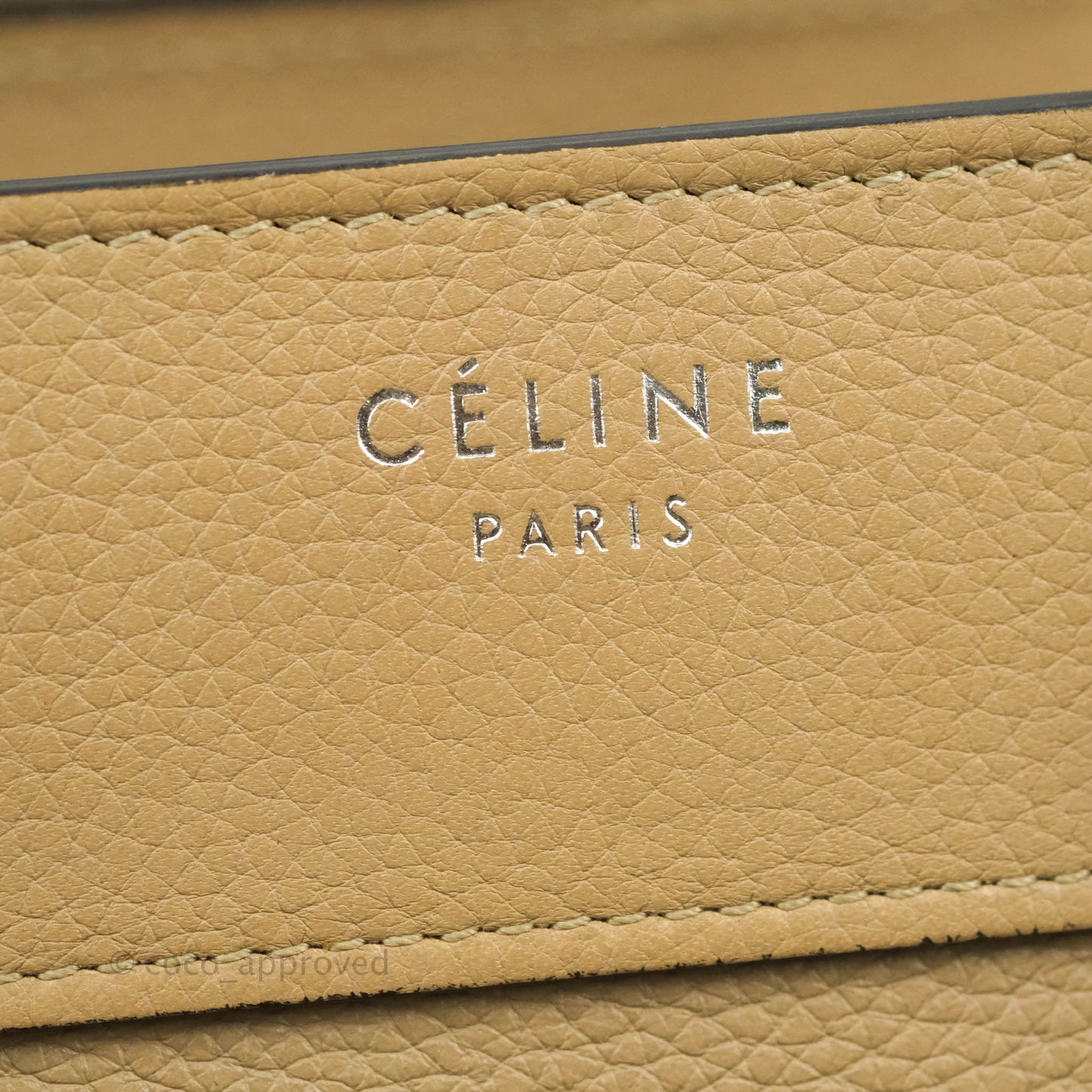 Celine Micro Luggage Handbag Dune Grained Calfskin