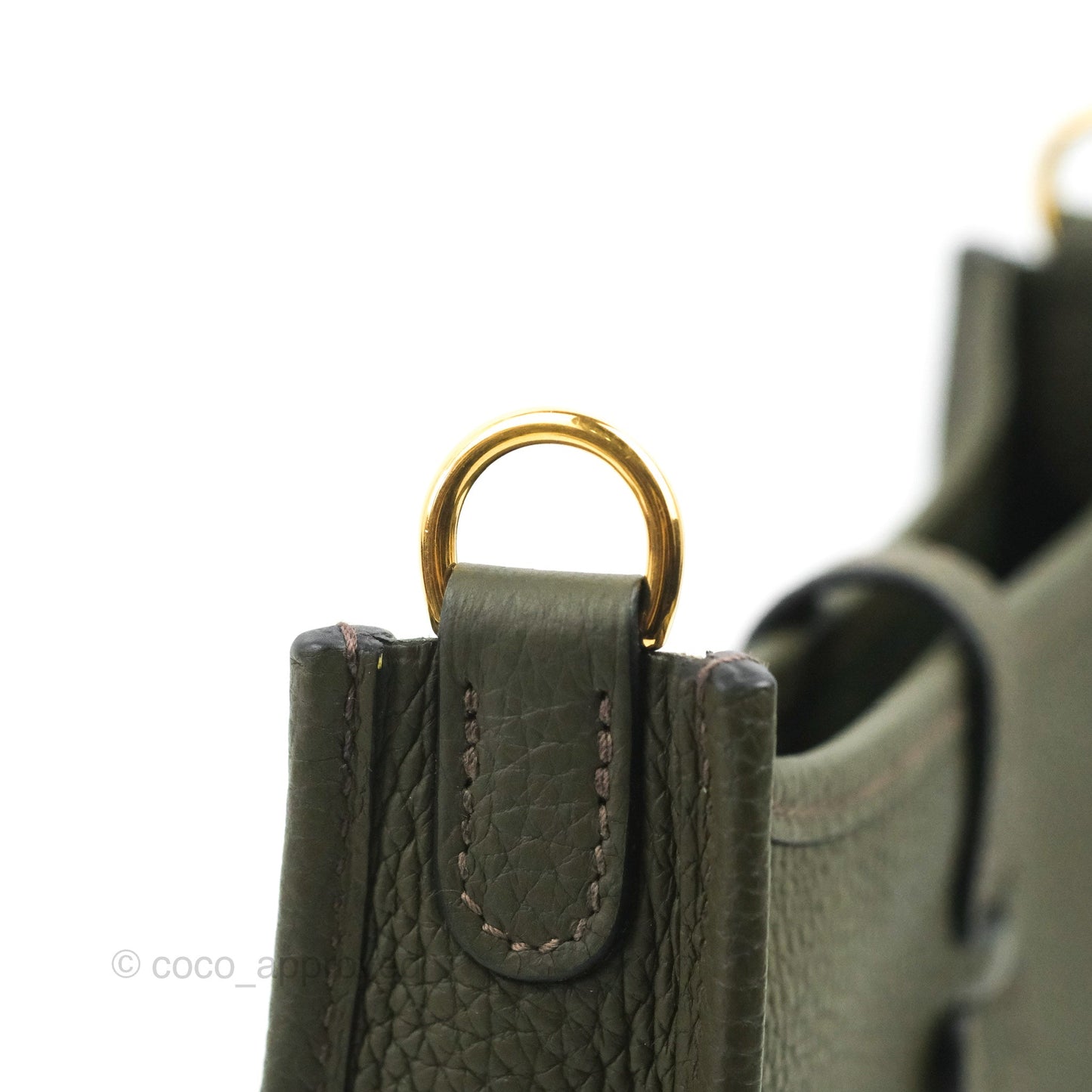 Hermès Mini Evelyne 16 Vert De Gris Clemence Gold Hardware
