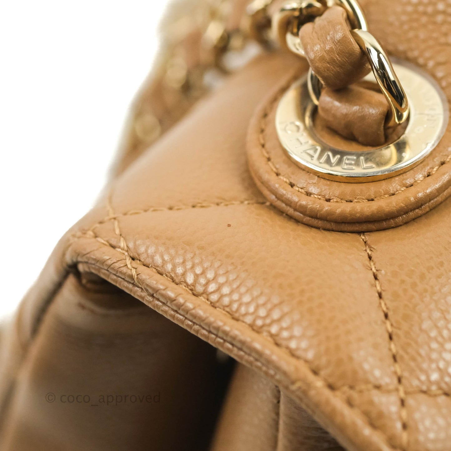 Chanel Quilted Medium Business Affinity Flap Caramel Dark Beige Caviar Gold Hardware