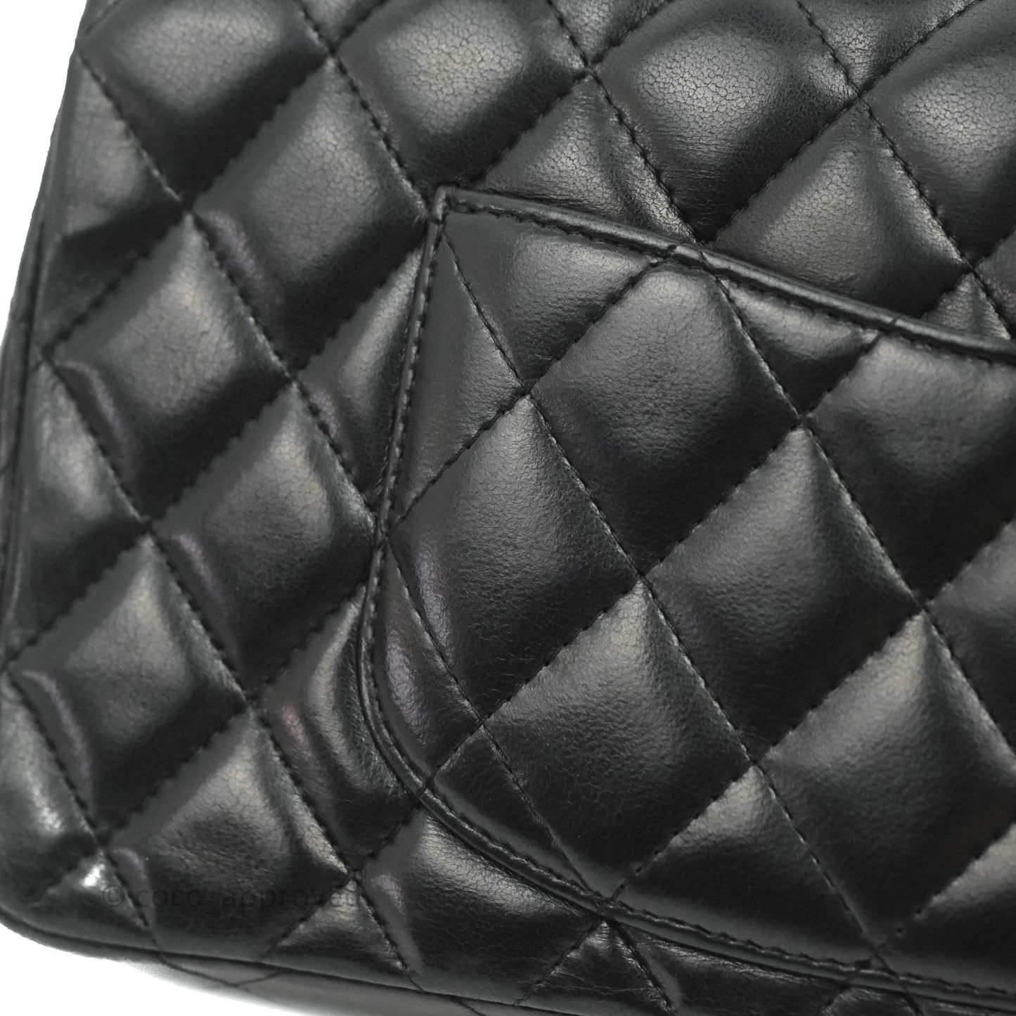 Chanel Quilted East West Flap Bag Black Lambskin Silver Hardware