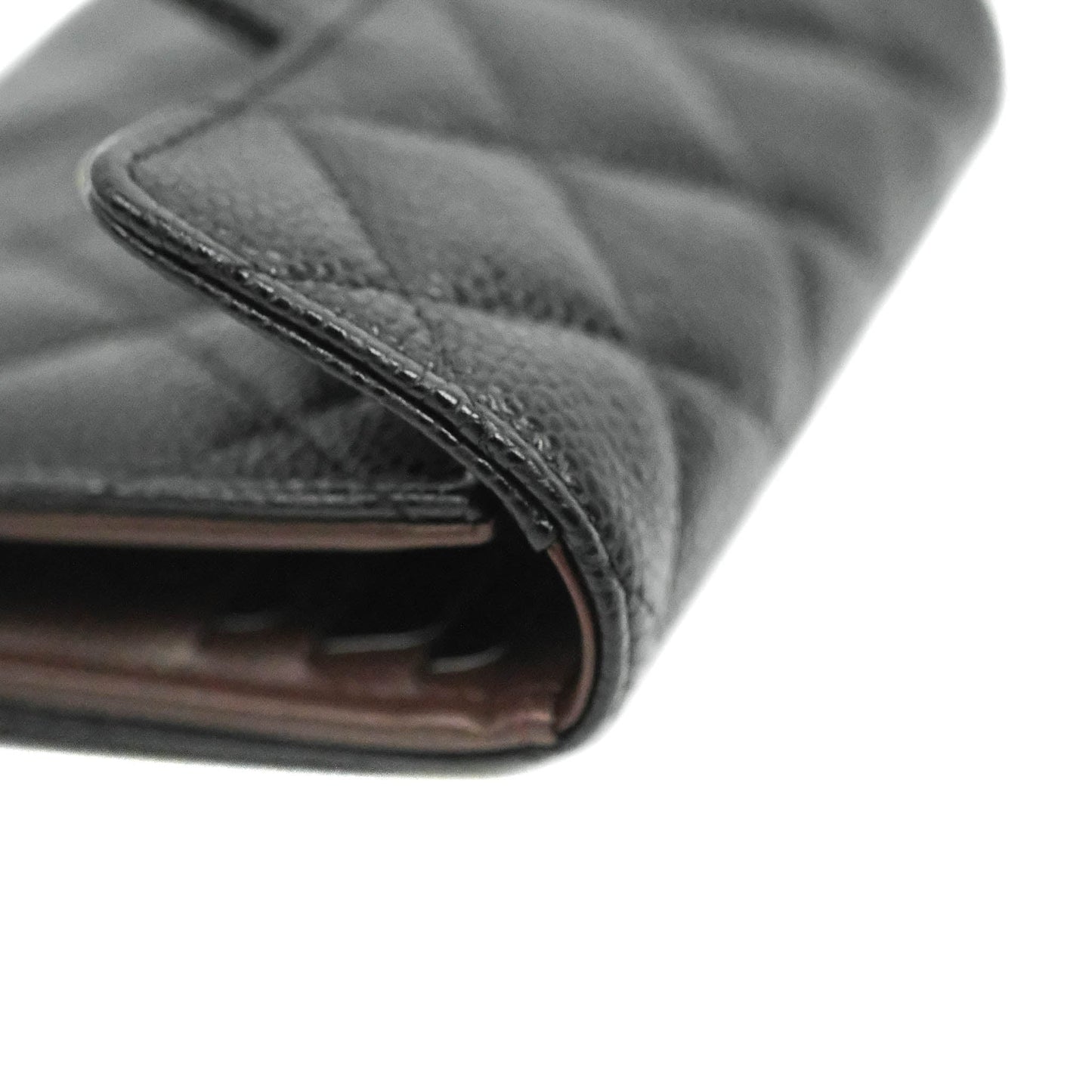 Chanel Classic Flap Wallet Black Caviar Gold Hardware⁣