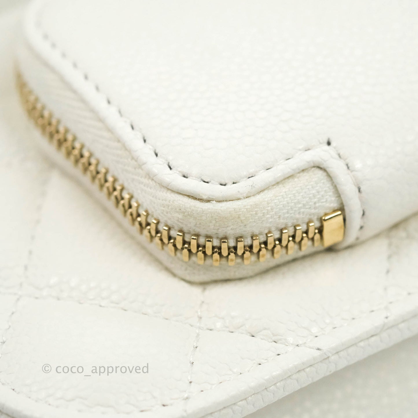 Chanel Business Affinity Clutch With Chain White Caviar Gold Hardware