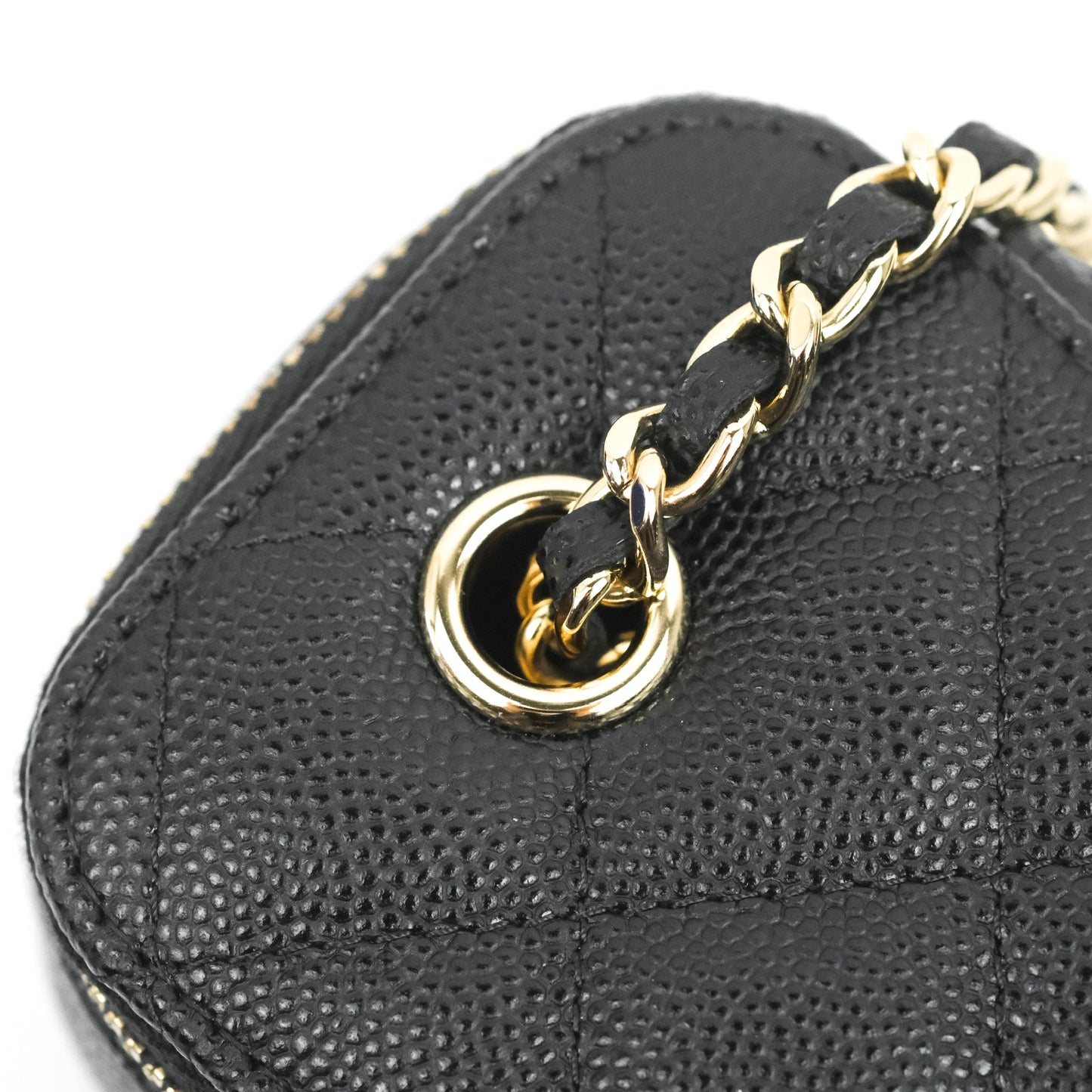 Chanel Mini Vanity With Chain Black Caviar Gold Hardware
