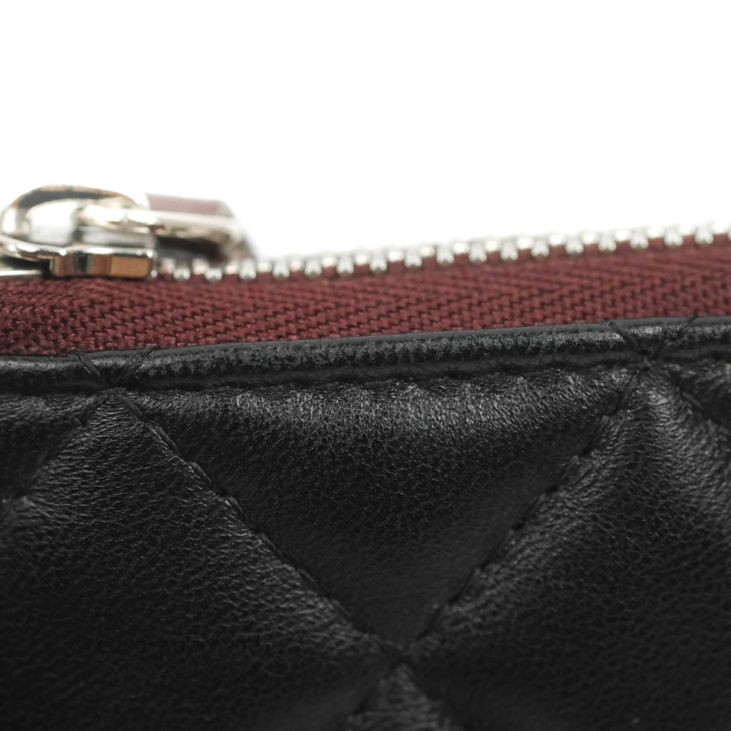 Chanel Quilted Mini O Case Black Lambskin Silver Hardware