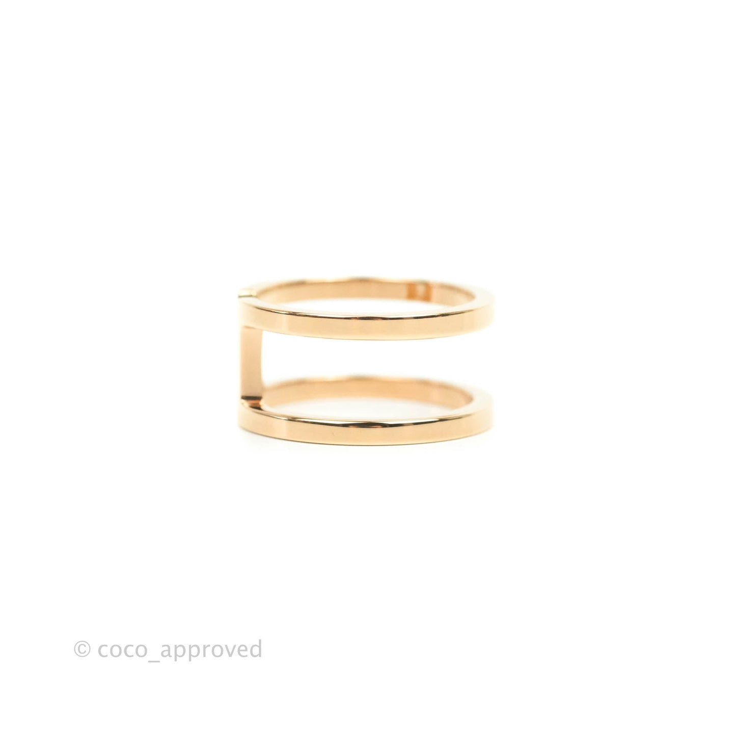 Hermès H en Rond Scarf Ring Brass in Rose Gold Tone