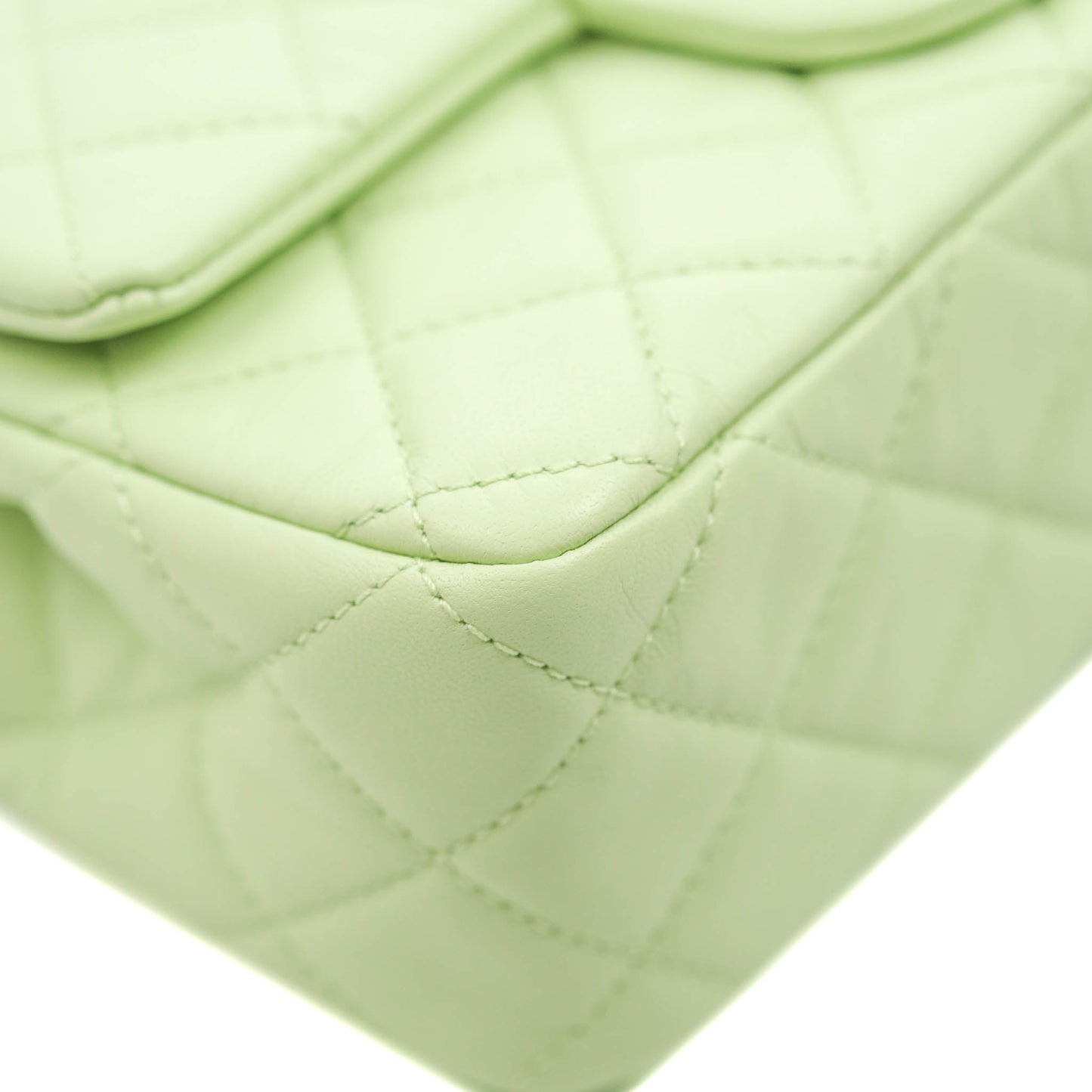Chanel Mini Rectangular Pearl Crush Avocado Green Lambskin Aged Gold Hardware 22C