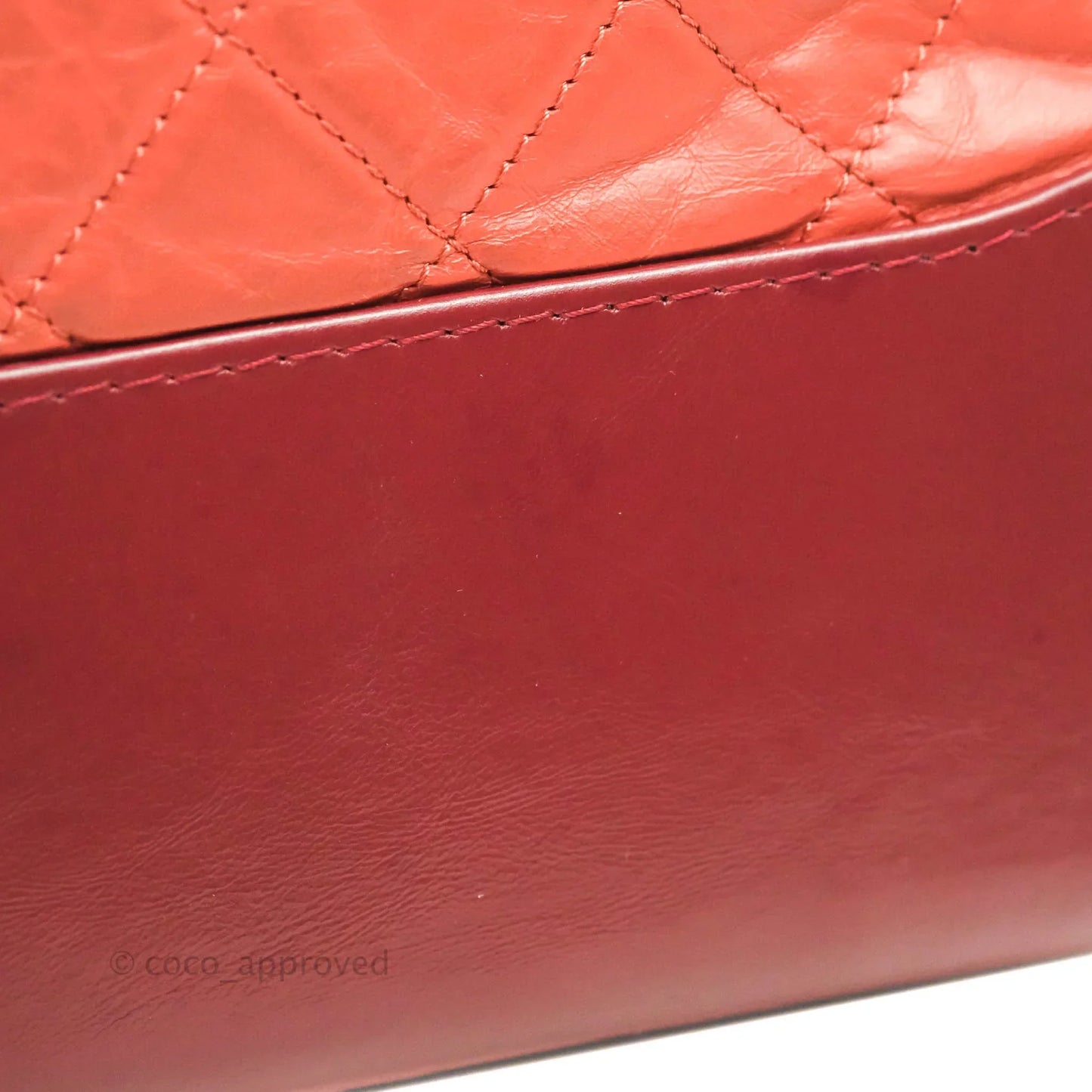 Chanel Large Gabrielle Hobo Red Aged Calfskin Mixed Hardware