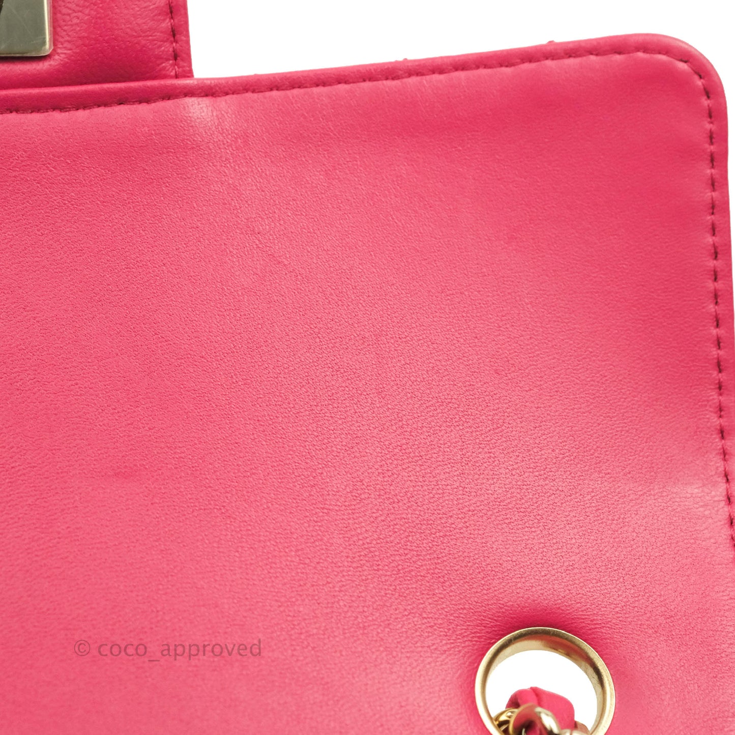 Chanel Chevron Mini Rectangular Flap Pink Lambskin Gold Hardware
