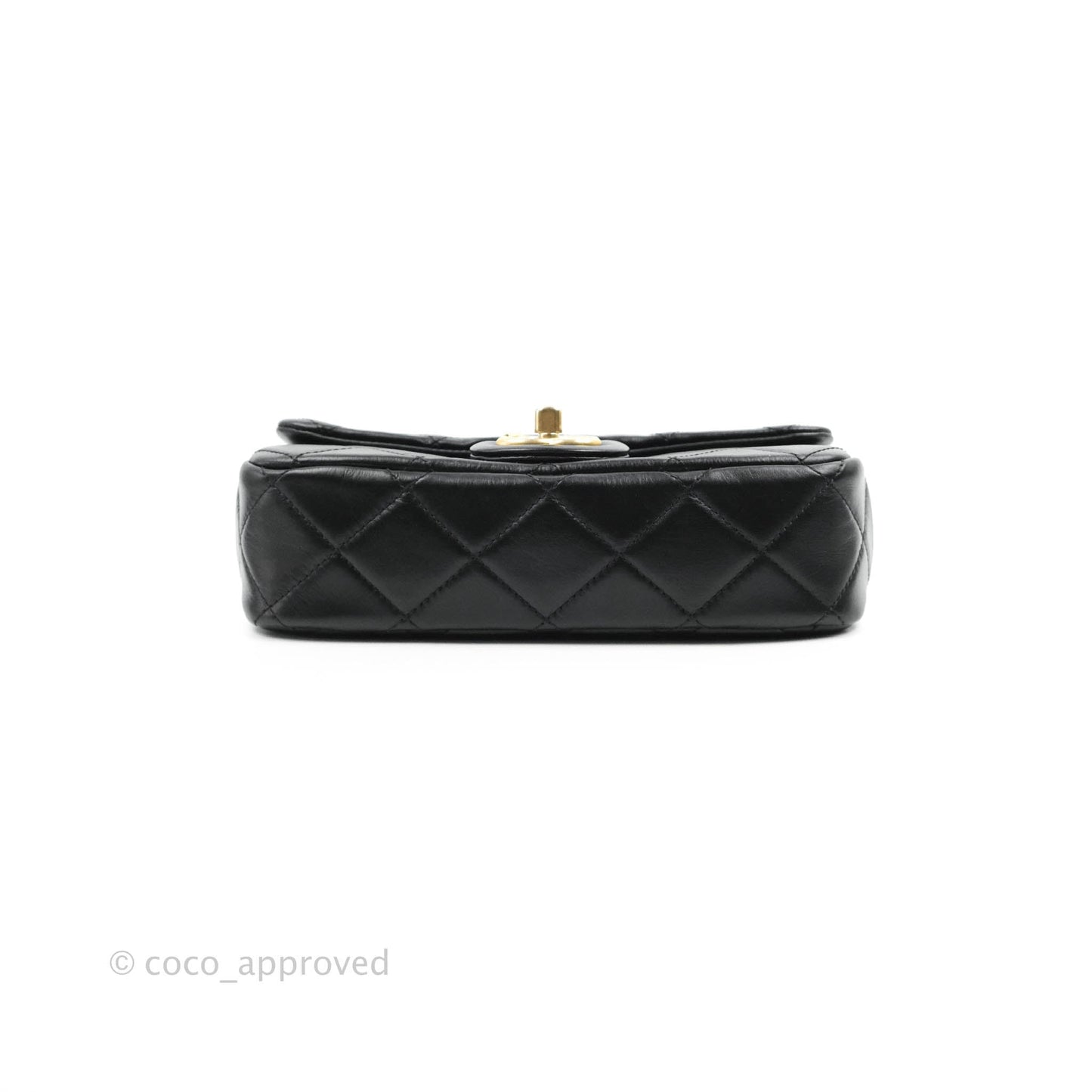 Chanel Quilted Small Crystal Pearls Flap Black Calfskin Gold Hardware 20K