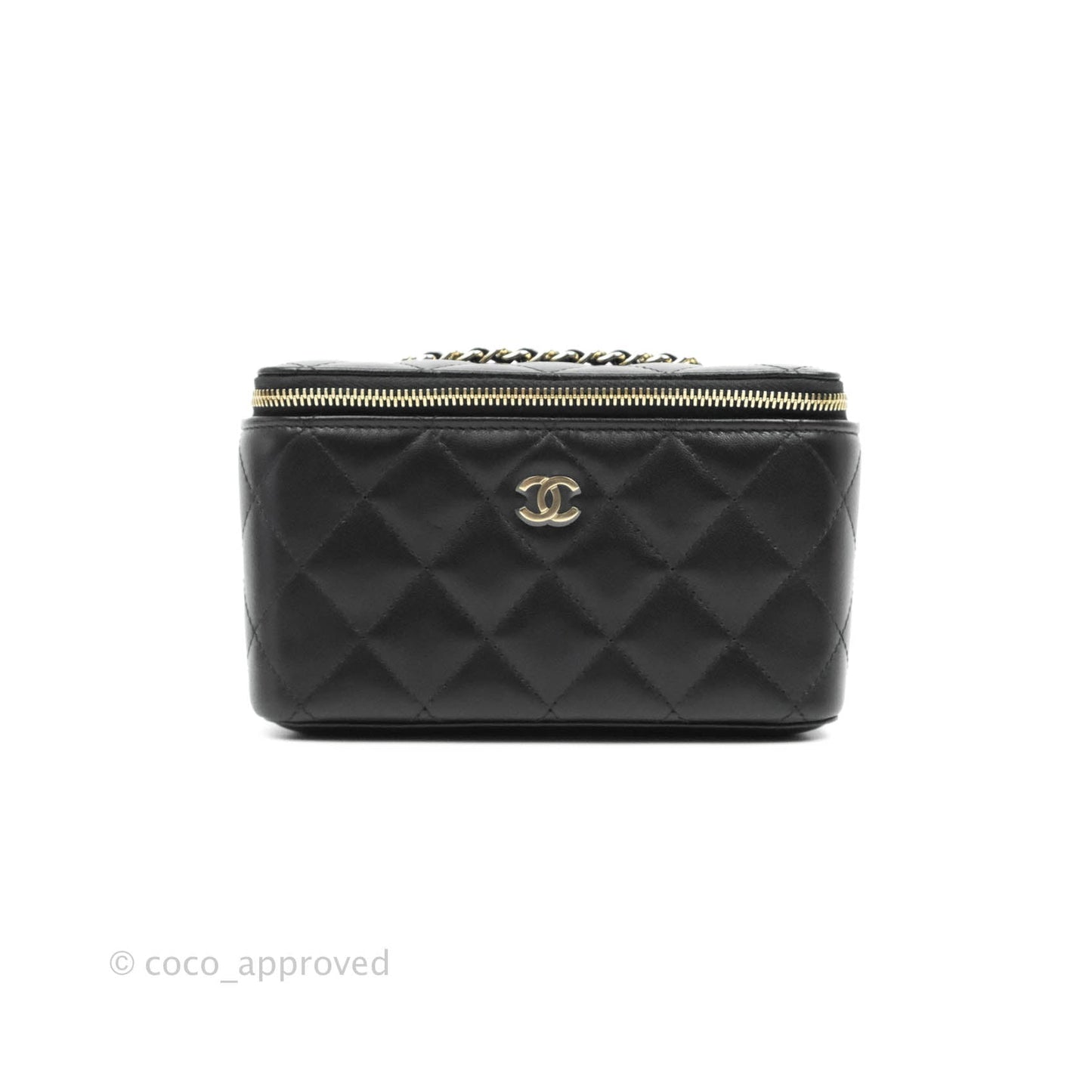 Chanel Vanity with Classic Chain Black Lambskin Gold Hardware