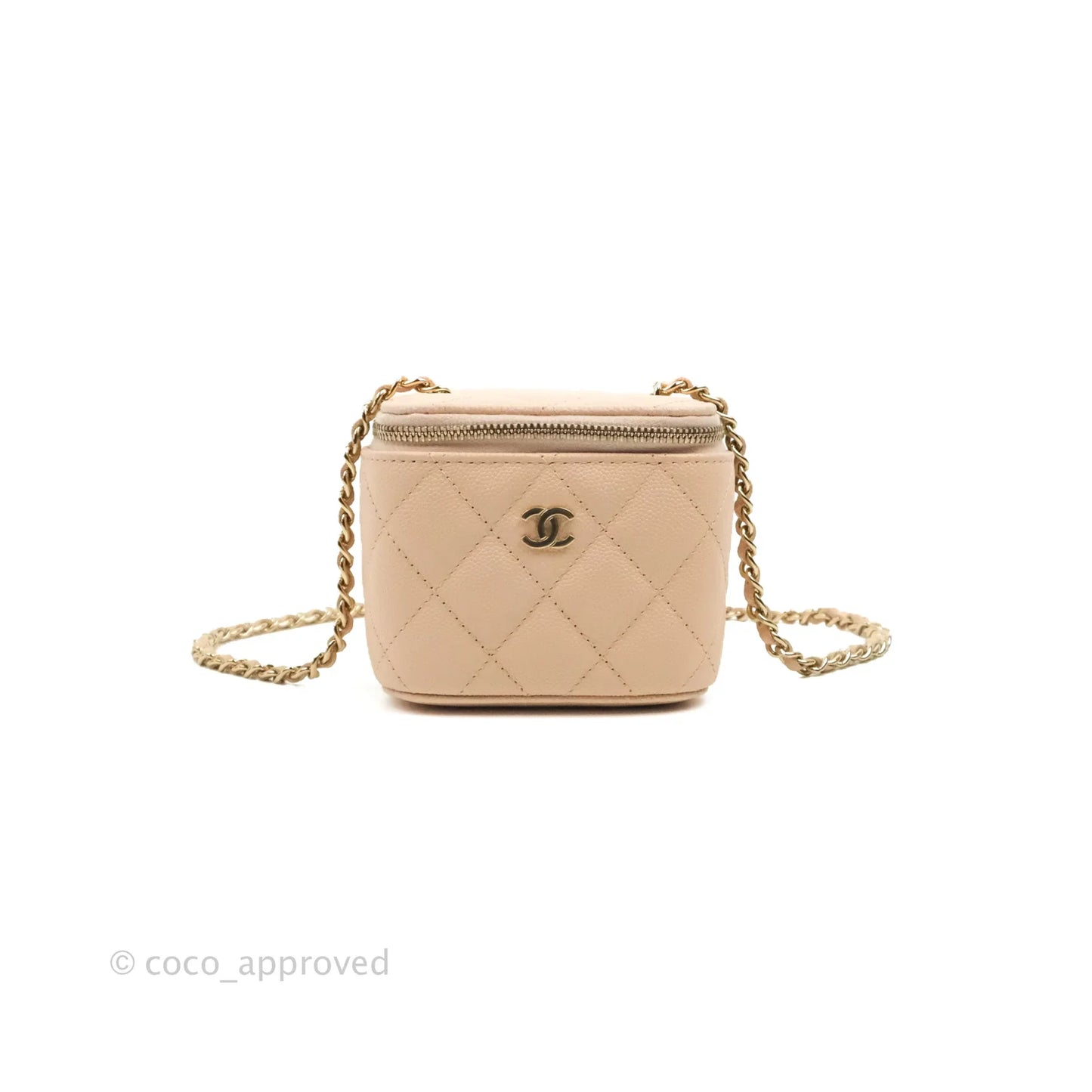 Chanel Mini Vanity With Chain Rose Clair Pink Caviar Gold Hardware