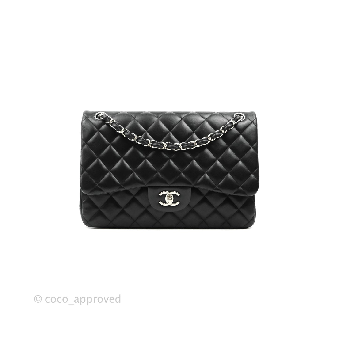 Chanel Jumbo Double Flap Black Lambskin Silver Hardware⁣⁣