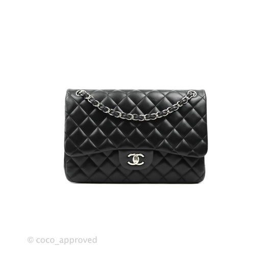 Chanel Jumbo Double Flap Black Lambskin Silver Hardware⁣⁣