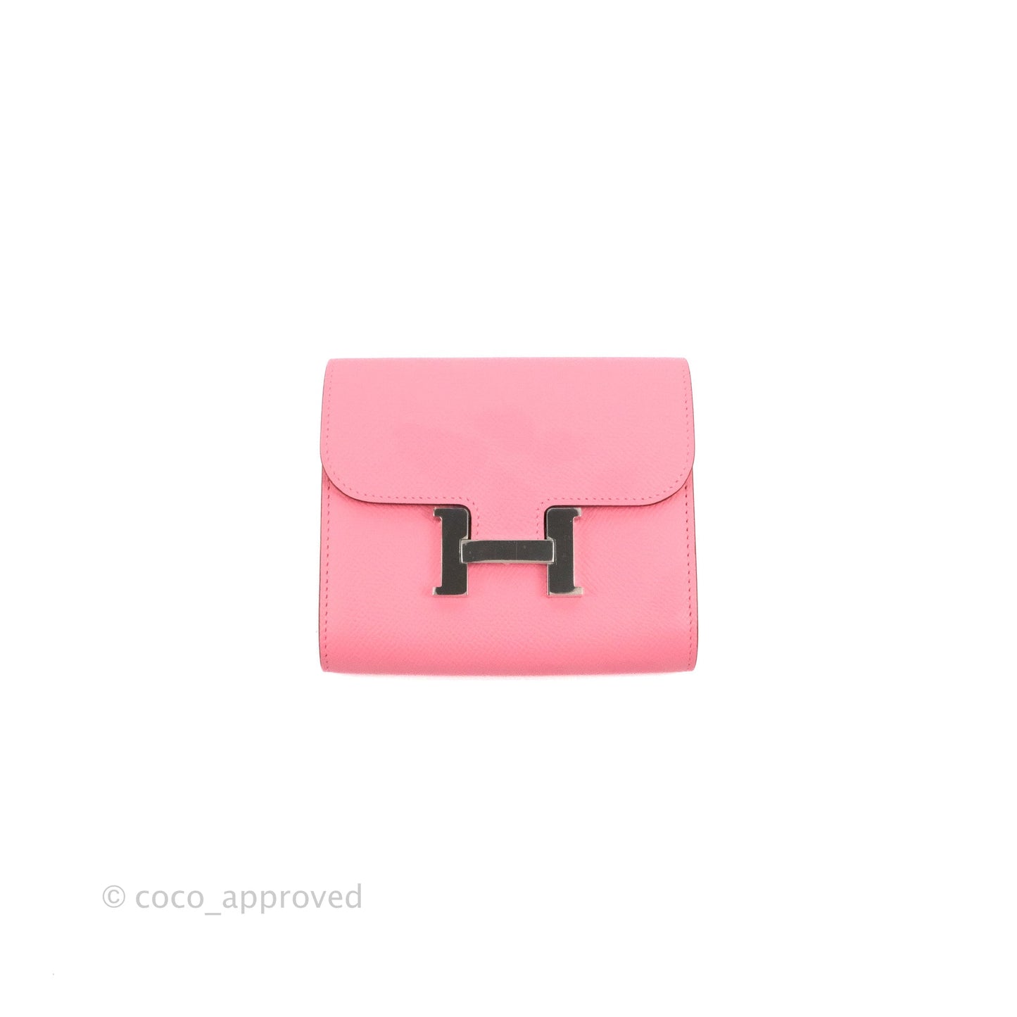 Hermès Constance Short Wallet Rose Azalee Epsom Silver Hardware