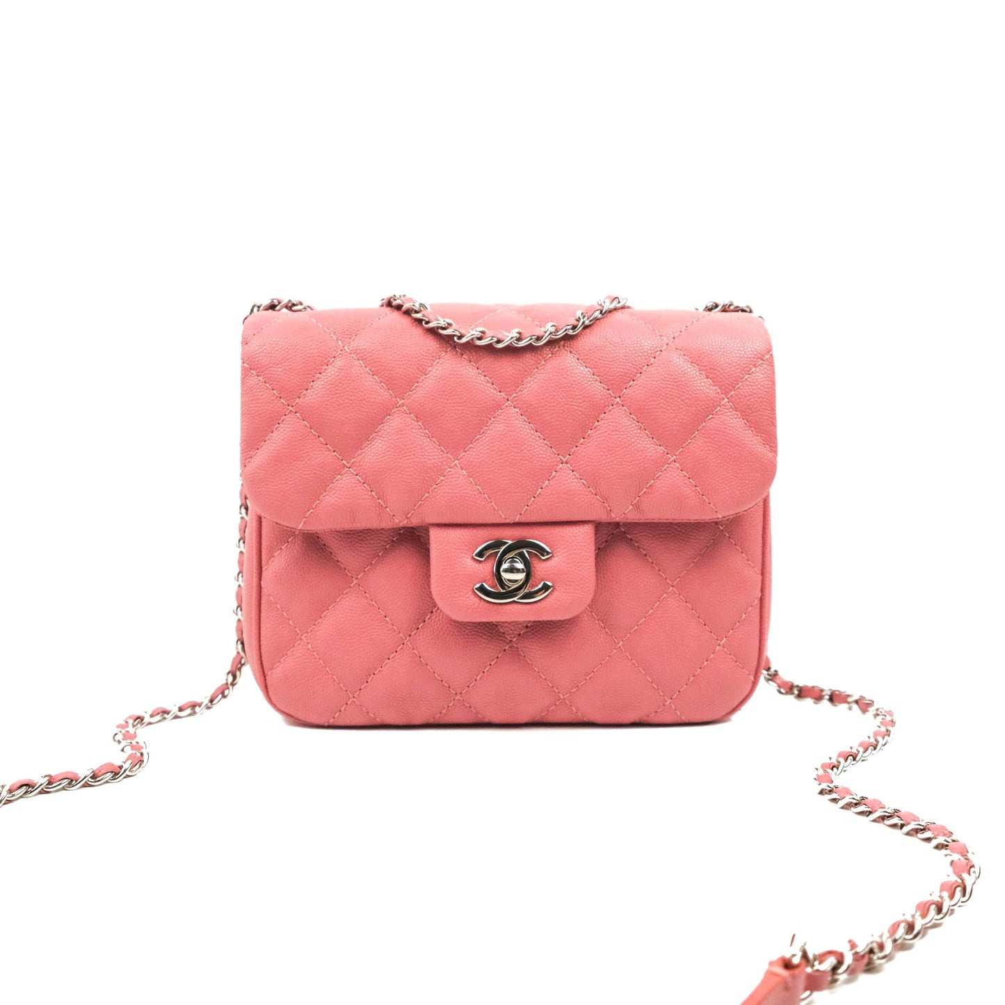 Chanel Caviar Quilted Small Urban Companion Flap Bag Pink Silver Hardware