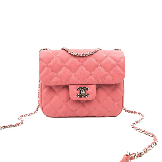 Chanel Caviar Quilted Small Urban Companion Flap Bag Pink Silver Hardware