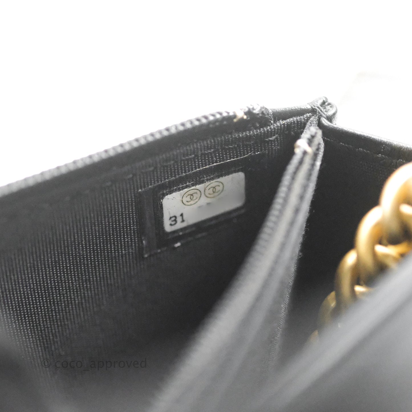 Chanel Mini Boy WOC Black Caviar Aged Gold Hardware