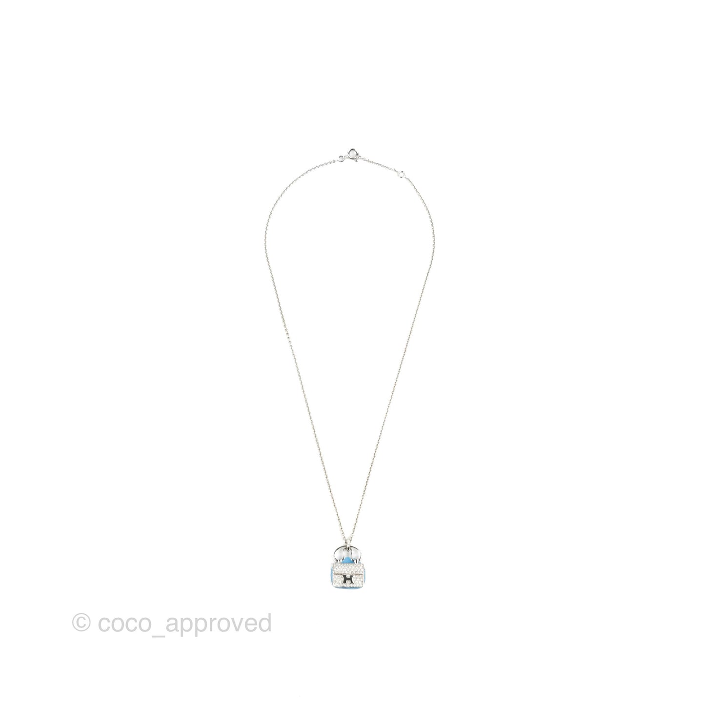 Hermès Constance Amulettes Diamonds Pendant Necklace White Gold