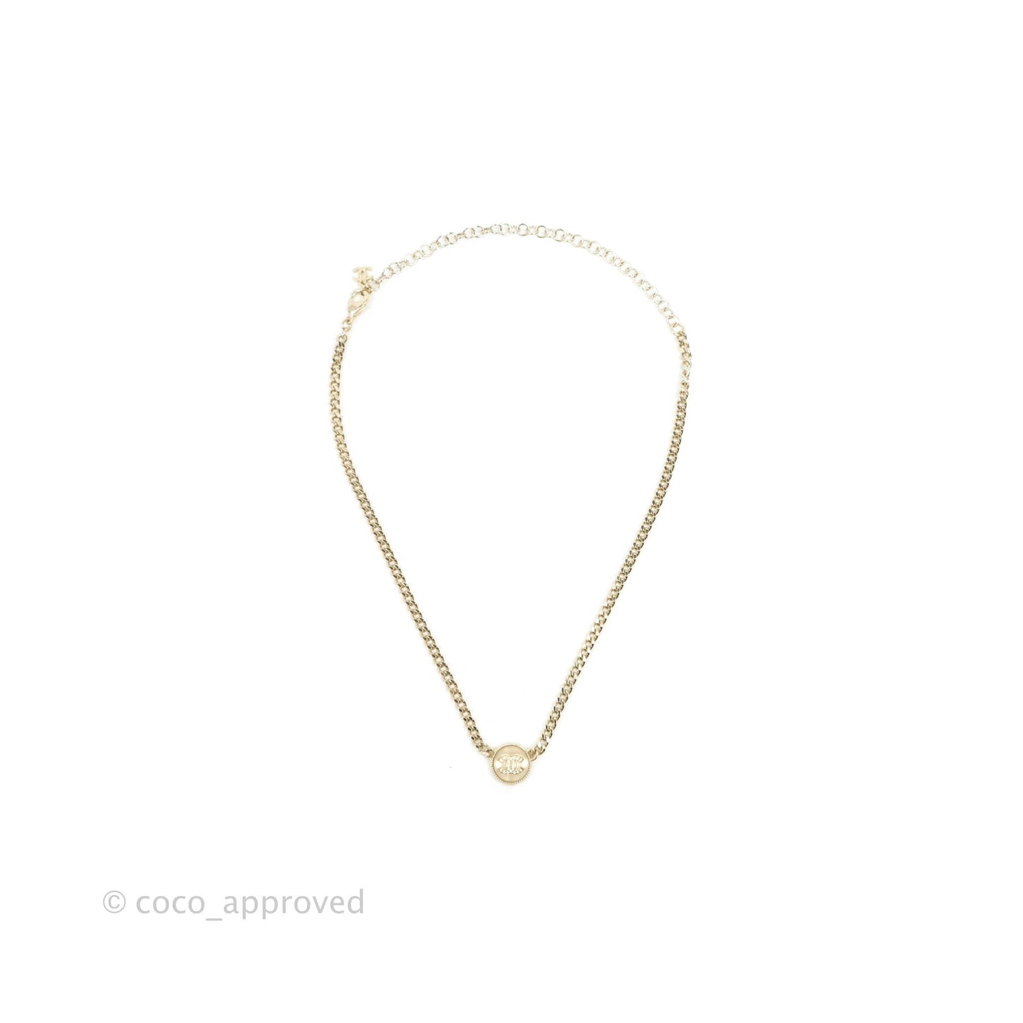 Chanel CC Crystal Resin Choker Light Gold Hardware 22C