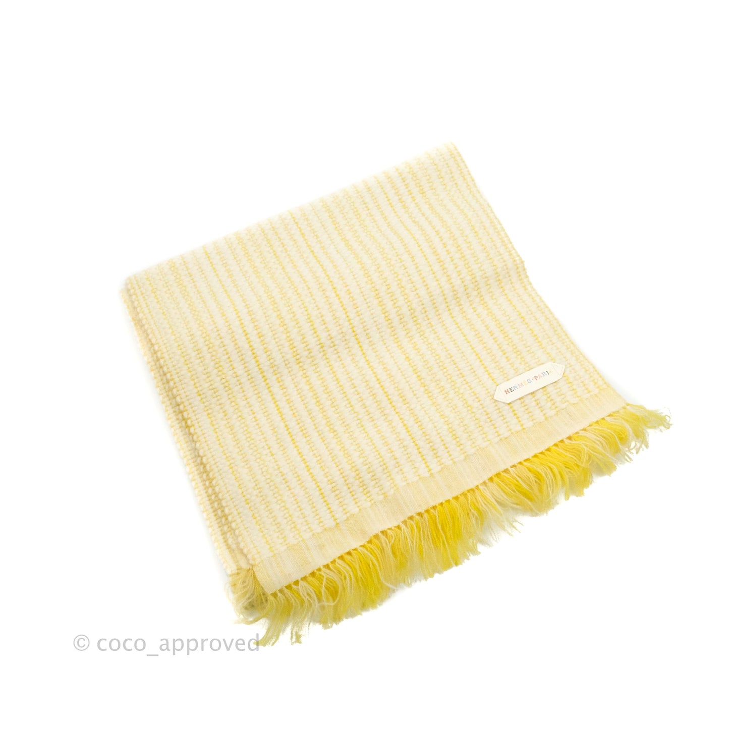 Hermes Cashmere Boutis Muffler Écru / Jaune
