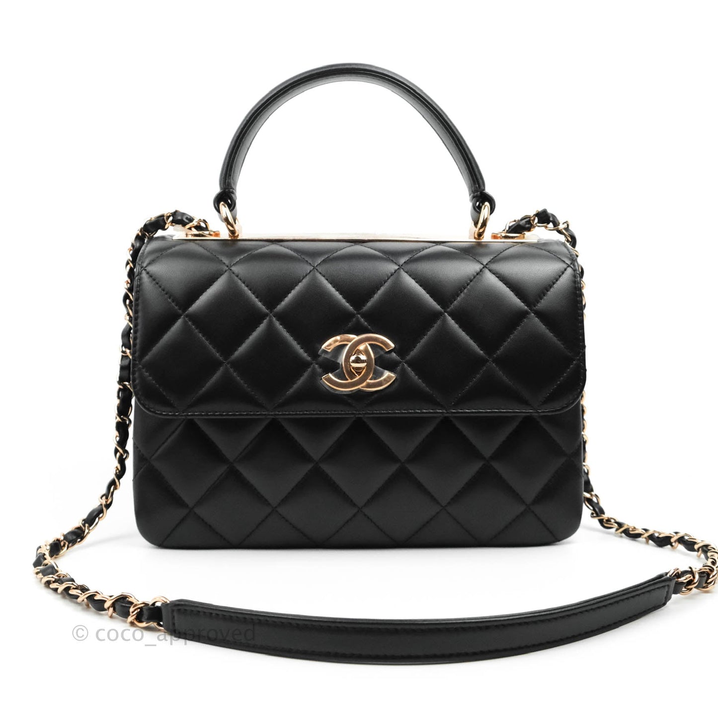 Chanel Trendy CC Small Black Lambskin Rose Gold Hardware