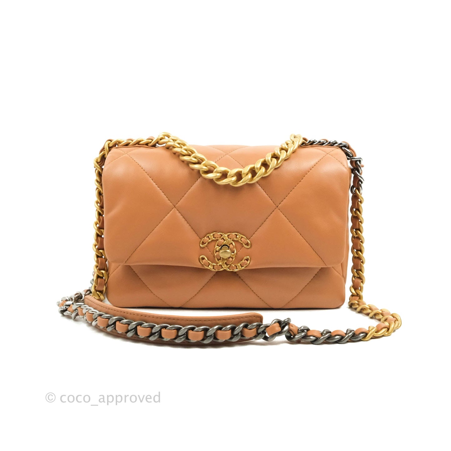 Chanel 19 Small Caramel Dark Beige Mixed Hardware 21K