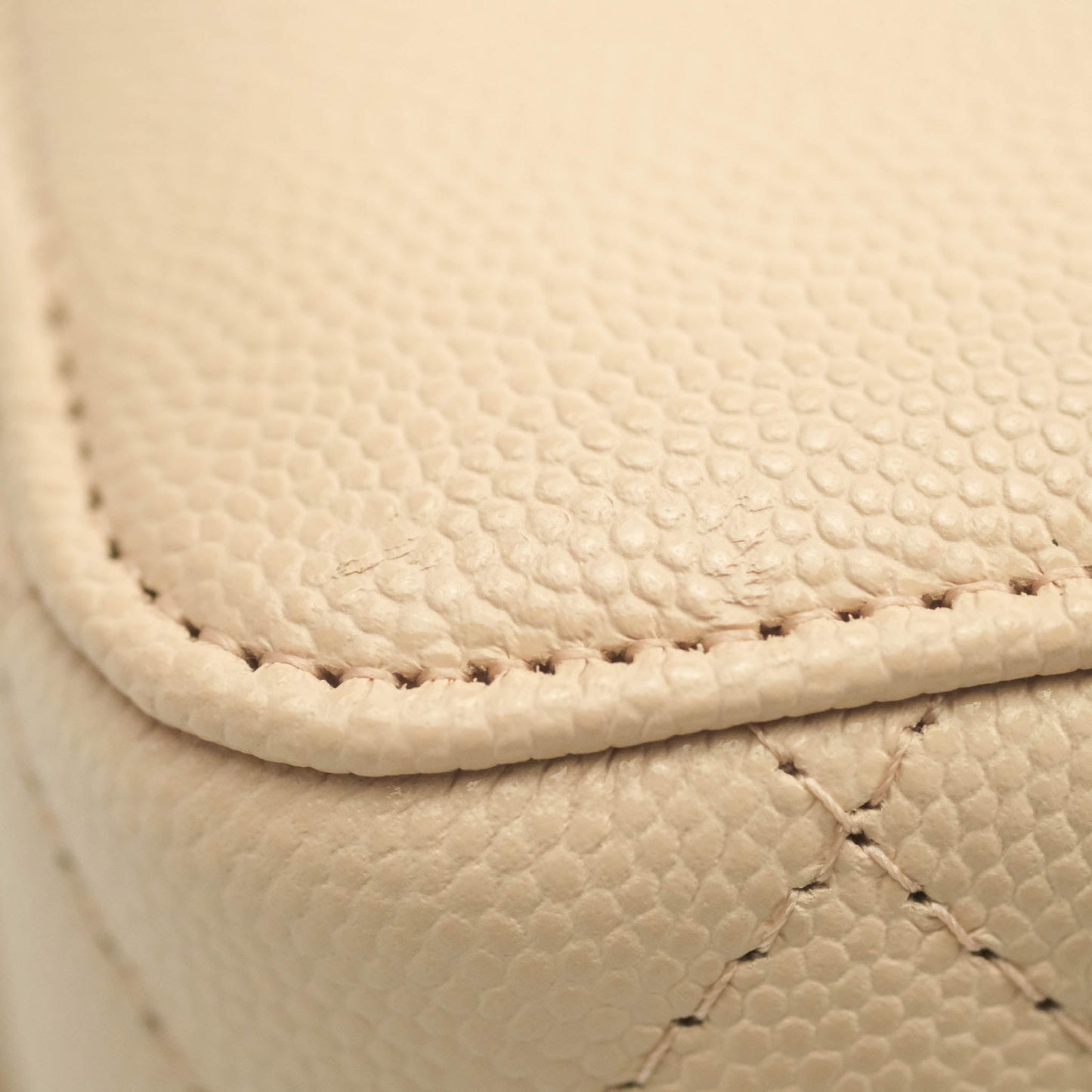 Chanel Vanity with Classic Chain Light Beige Caviar Gold Hardware 22C