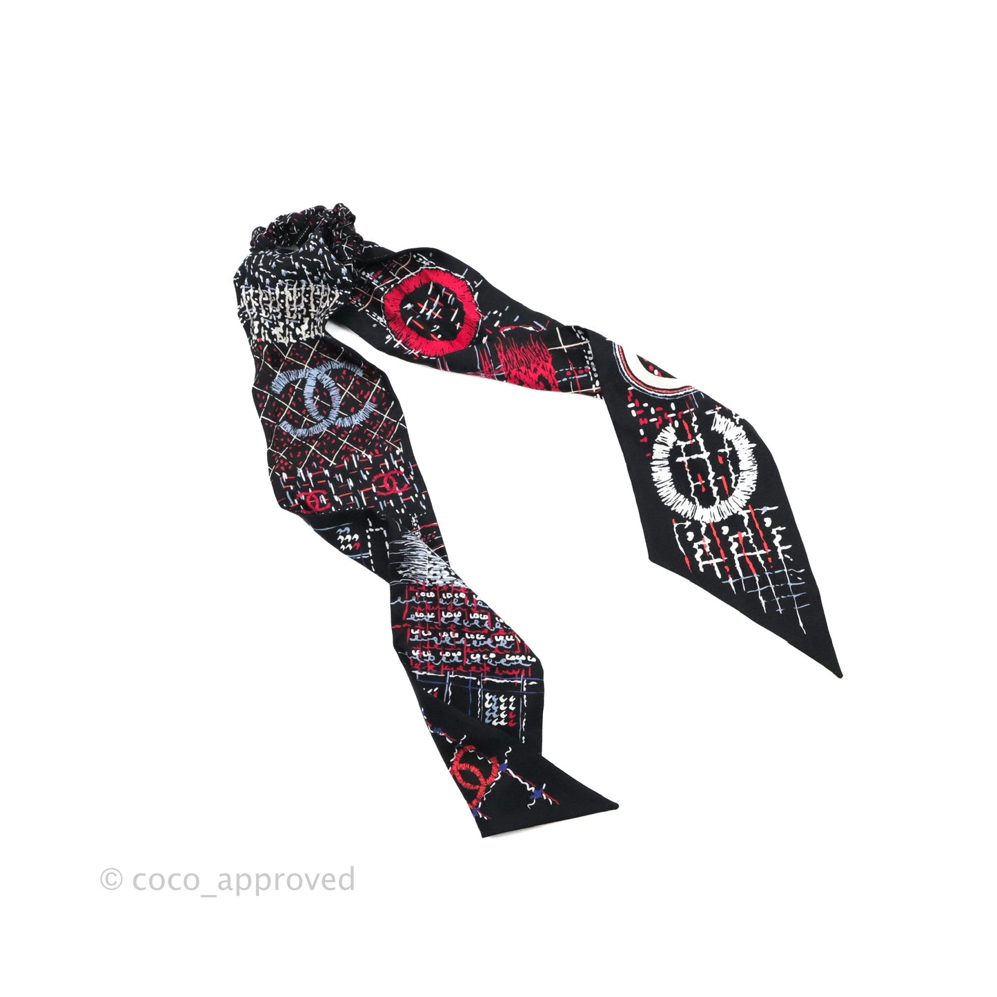Chanel Bow Silk Hair Accessory Black