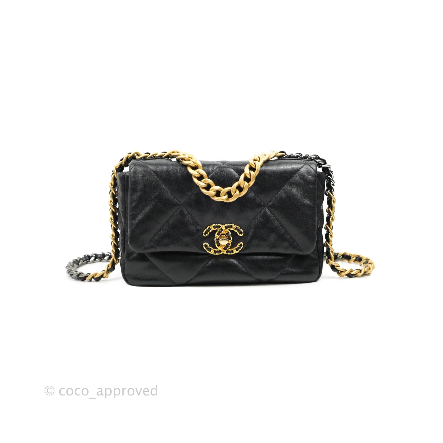 Chanel 19 Small Black Goatskin Mixed Hardware 20S