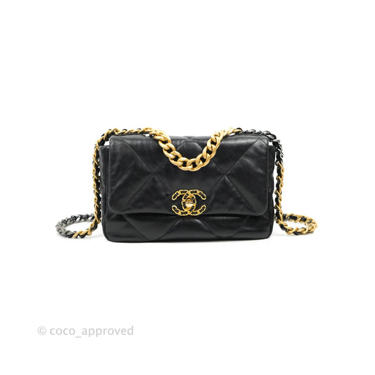 Chanel 19 Small Black Goatskin Mixed Hardware 20S