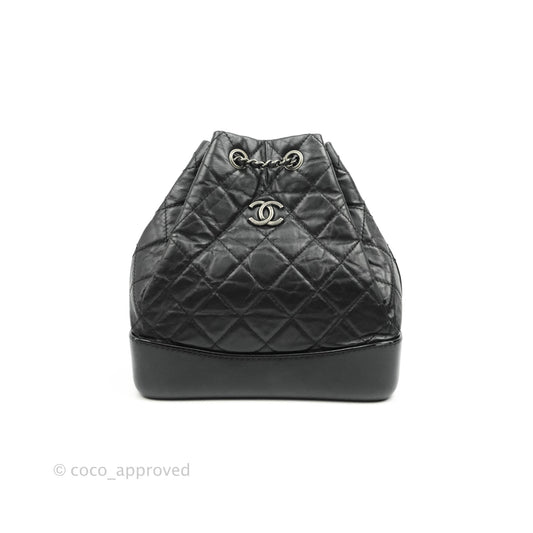 Chanel Small Gabrielle Backpack Black Aged Calfskin