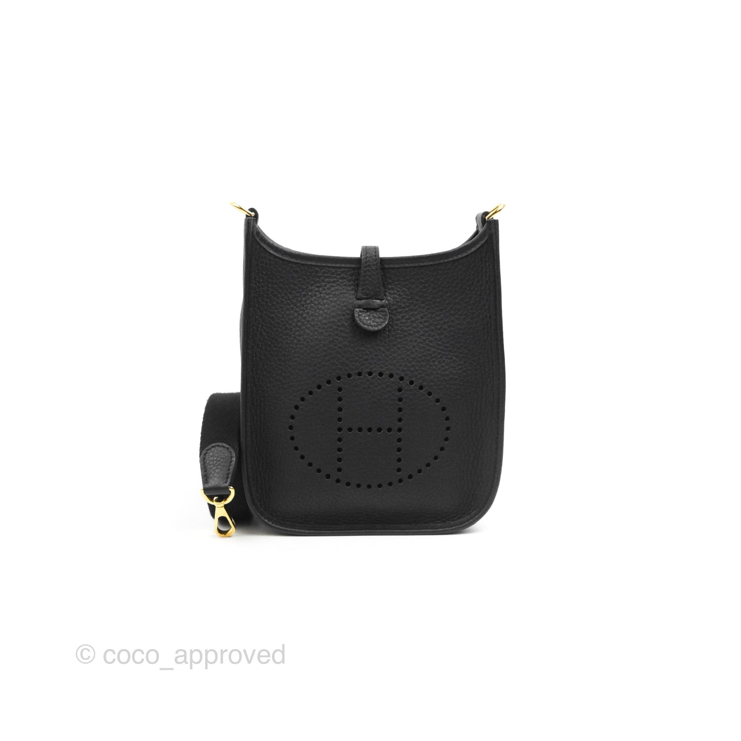 Hermès Mini Evelyne 16 Black Clemence Gold Hardware
