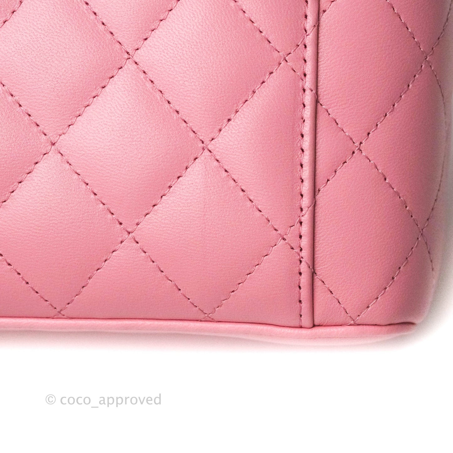 Chanel Vanity Rectangular with Top Handle Pick Me Up Pink Lambskin Aged Gold Hardware 22S