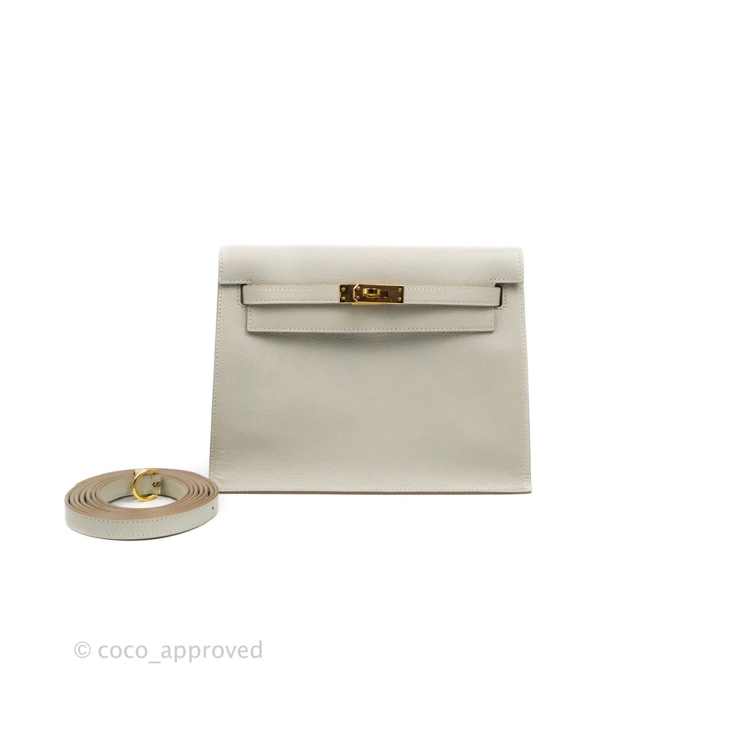 Hermès Kelly Danse II Bag Gris Perle 80 Evercolor Gold Hardware