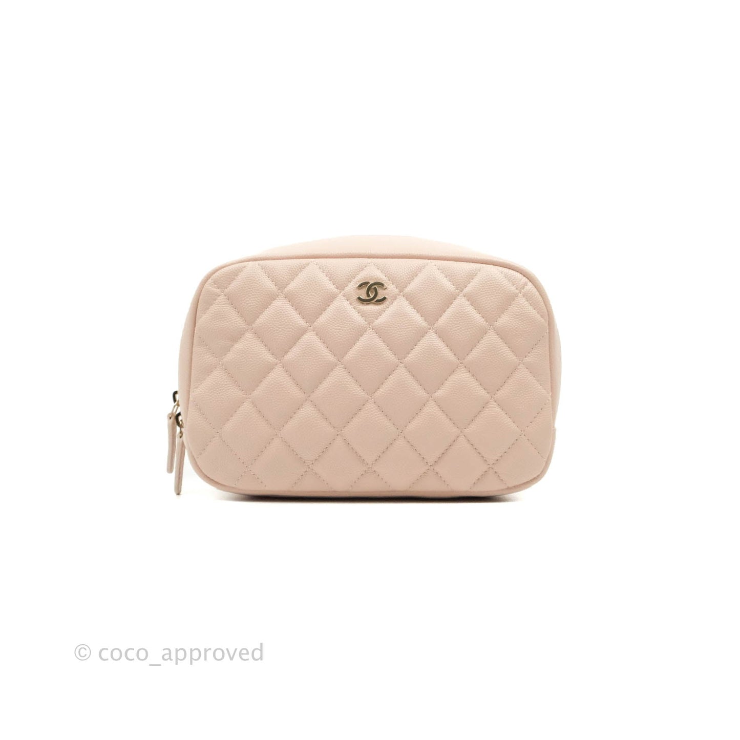Chanel Large Classic Pouch Light Pink Caviar Gold Hardware