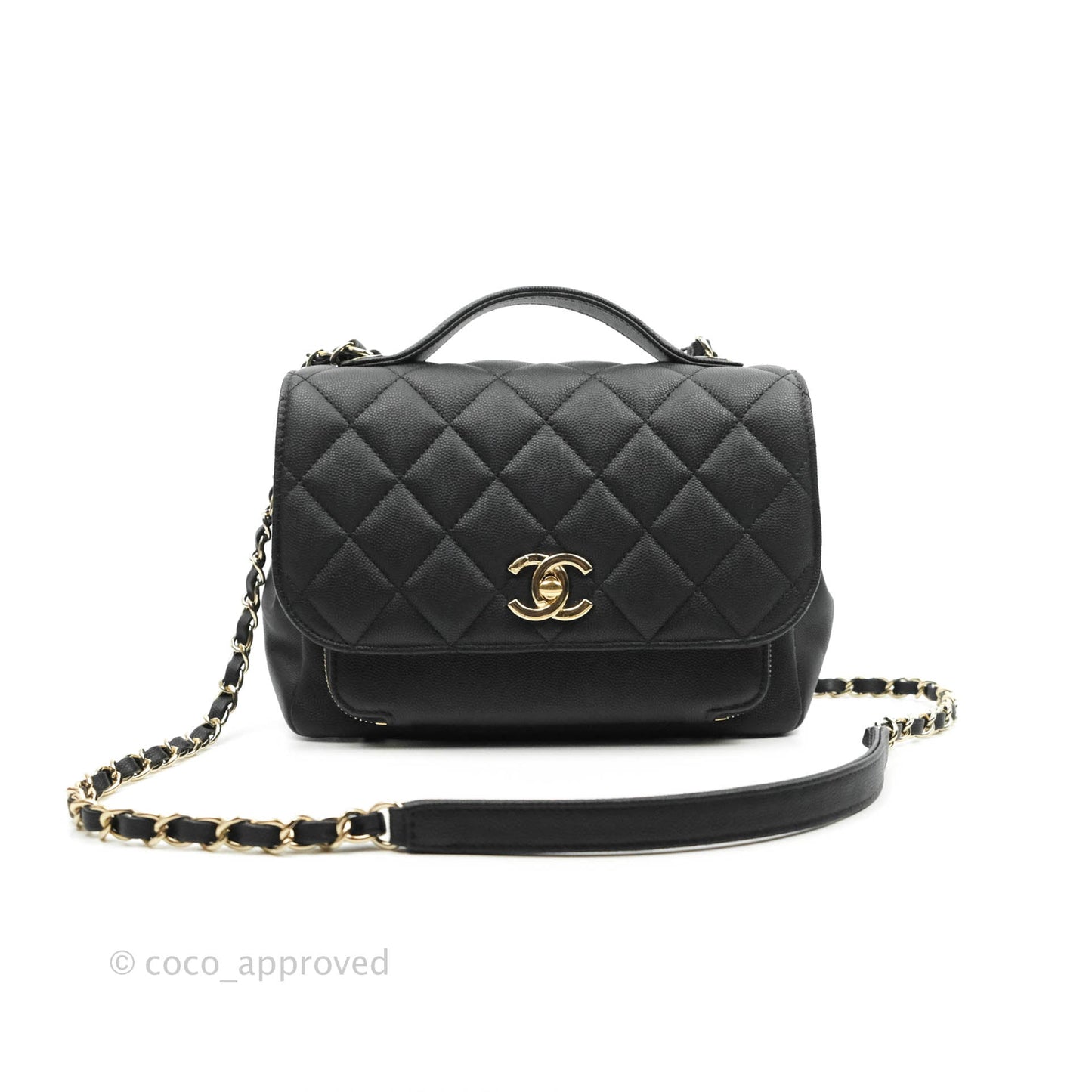 Chanel Quilted Medium Business Affinity Flap Black Caviar Gold Hardware