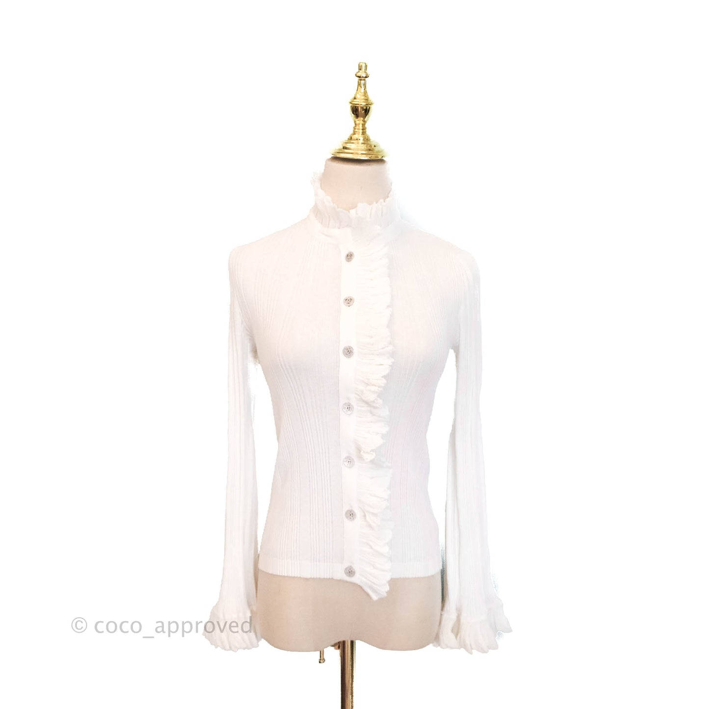 Chanel White Shirt Top Size 34