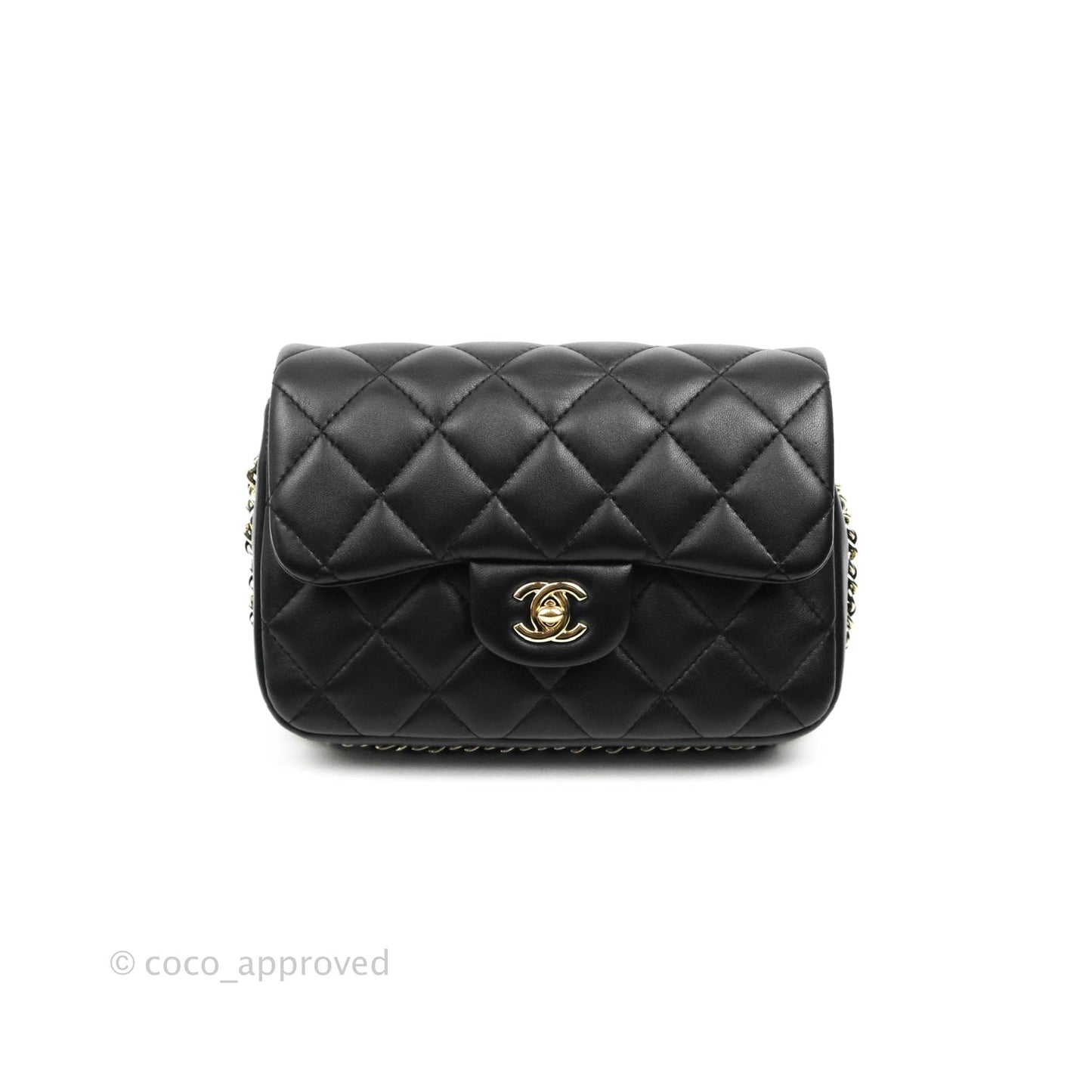 Chanel Quilted Small My Precious Flap Black Lambskin Gold Hardware