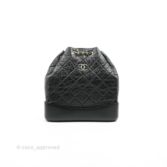 Chanel Small Gabrielle Backpack Black Aged Calfskin