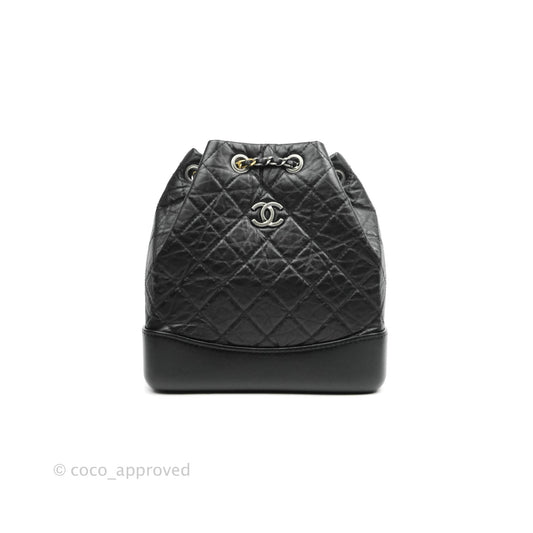 Chanel Small Gabrielle Backpack Black Aged Calfskin